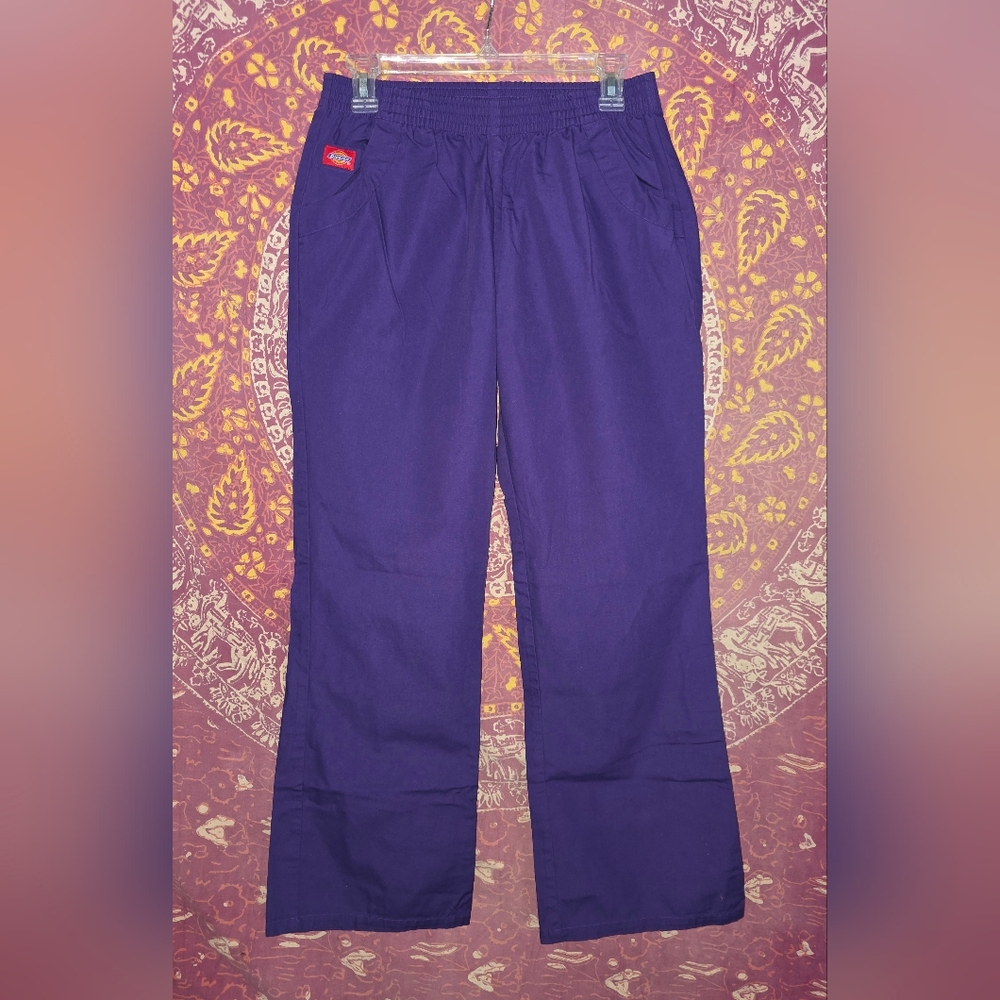 Dickies EDS Women’s Scrub Pants Small Purple Elastic Waist Medical Uniform
